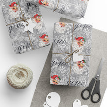 Load image into Gallery viewer, Personalized Festive Santa Snowflake Wrapping Paper – Christmas Gift Wrap, Holiday Decor, Santa Print, Seasonal Present Packaging, Unique Christmas Wrap - sweet mitten dreams