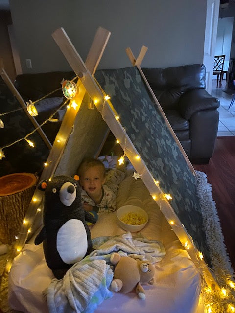 Our first sleepover tent party!