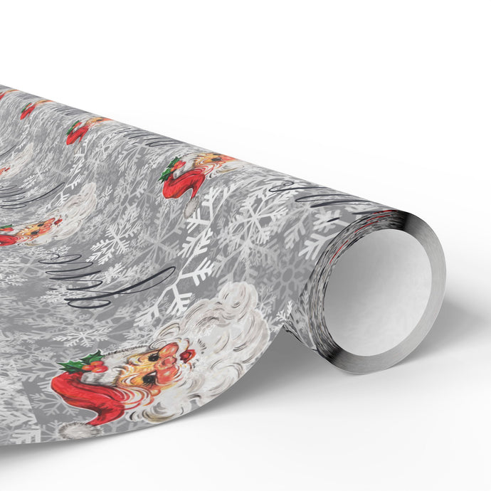 Personalized Festive Santa Snowflake Wrapping Paper – Christmas Gift Wrap, Holiday Decor, Santa Print, Seasonal Present Packaging, Unique Christmas Wrap - sweet mitten dreams