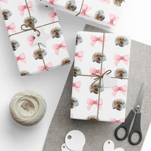 Load image into Gallery viewer, Charming Pet-Themed Wrapping Paper, Gift Wrap for Special Occasions, Holiday Gift Wrapping, Cute Dog Bow Design, Pet Lover&#39;s Gift Paper - sweet mitten dreams
