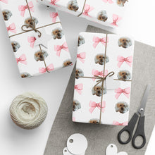 Load image into Gallery viewer, Charming Pet-Themed Wrapping Paper, Gift Wrap for Special Occasions, Holiday Gift Wrapping, Cute Dog Bow Design, Pet Lover&#39;s Gift Paper - sweet mitten dreams
