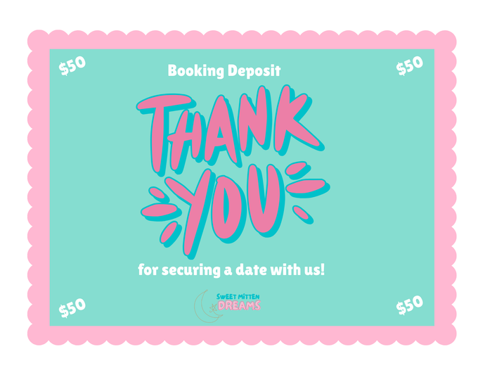 Party Rental Booking Deposit - sweet mitten dreams