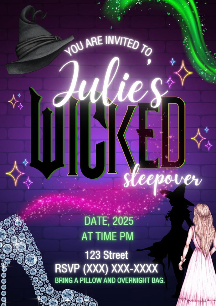Wicked Sleepover Invitation (you can personalize and edit) – sweet mitten  dreams